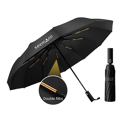 XIXILIA 23" Auto-Open 12 Panel Double Ribs Umbrella 01